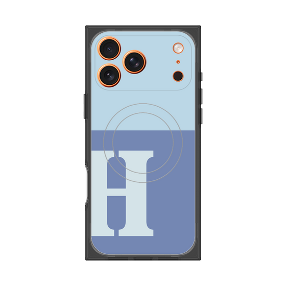 Premium Square Case with MagSafe［ Original - initial two tone - H blue ］