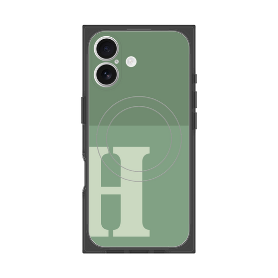 Premium Square Case with MagSafe［ Original - initial two tone - H green ］