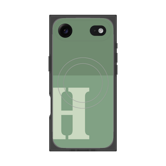 Premium Square Case with MagSafe［ Original - initial two tone - H green ］