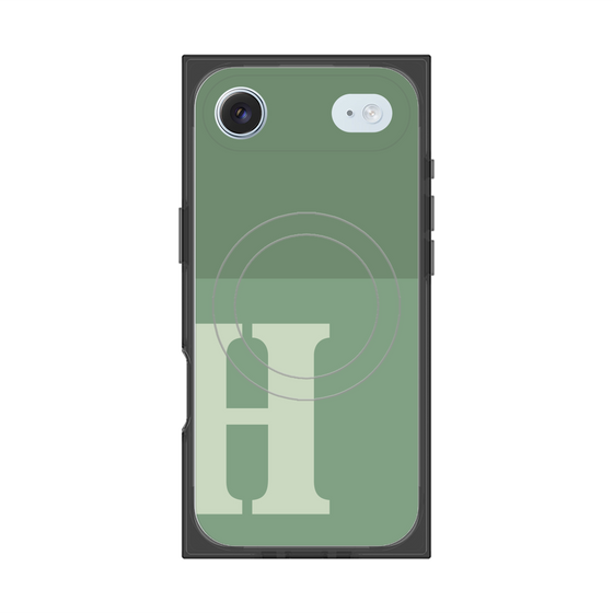 Premium Square Case with MagSafe［ Original - initial two tone - H green ］