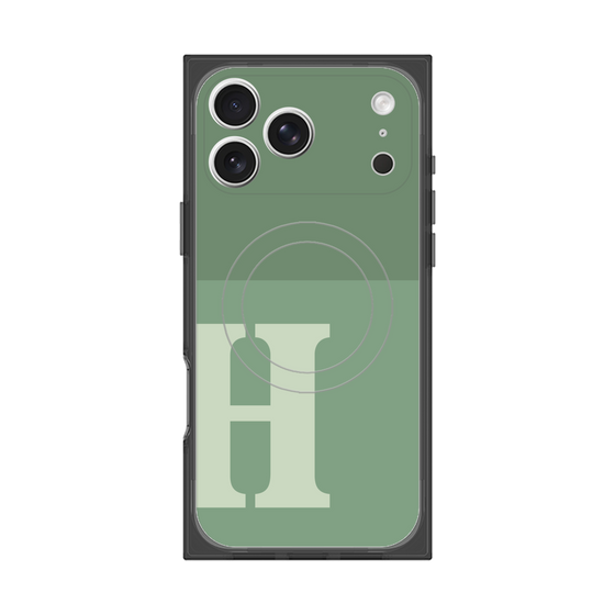 Premium Square Case with MagSafe［ Original - initial two tone - H green ］