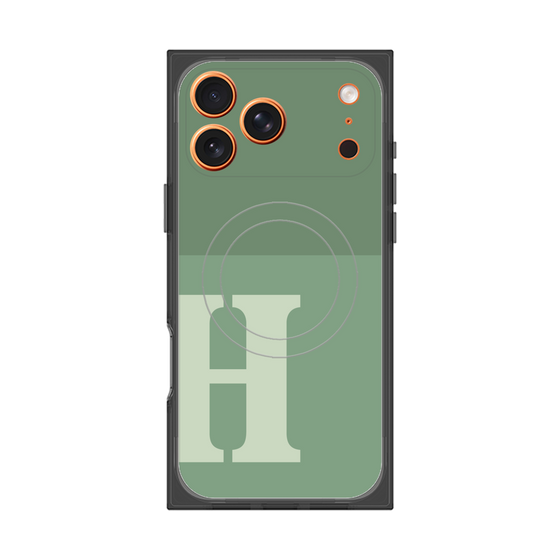 Premium Square Case with MagSafe［ Original - initial two tone - H green ］