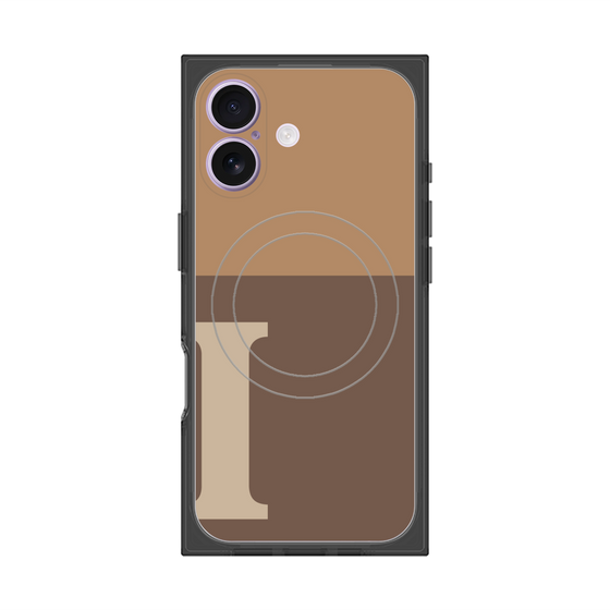 Premium Square Case with MagSafe［ Original - initial two tone - I brown ］