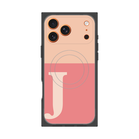 Premium Square Case with MagSafe［ Original - initial two tone - J pink ］