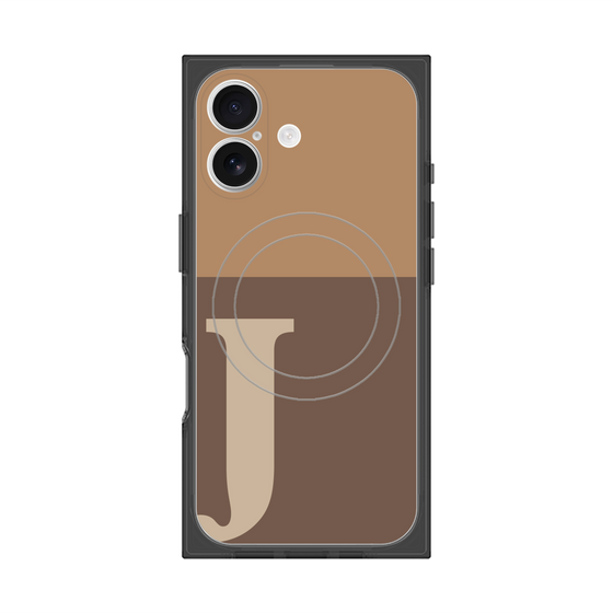 Premium Square Case with MagSafe［ Original - initial two tone - J brown ］