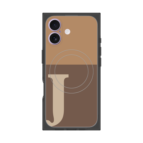 Premium Square Case with MagSafe［ Original - initial two tone - J brown ］