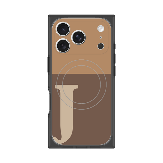 Premium Square Case with MagSafe［ Original - initial two tone - J brown ］