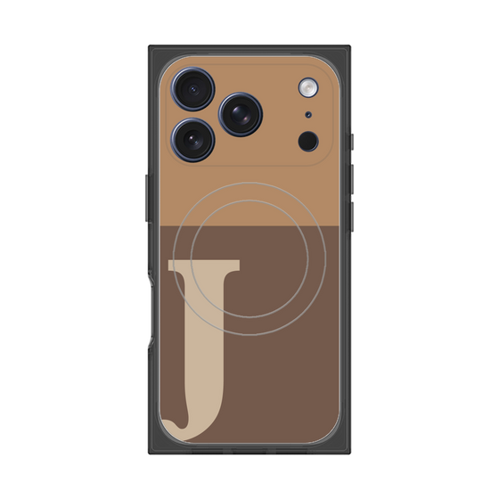 Premium Square Case with MagSafe［ Original - initial two tone - J brown ］
