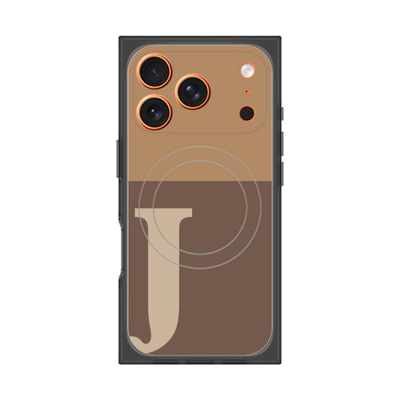 Premium Square Case with MagSafe［ Original - initial two tone - J brown ］