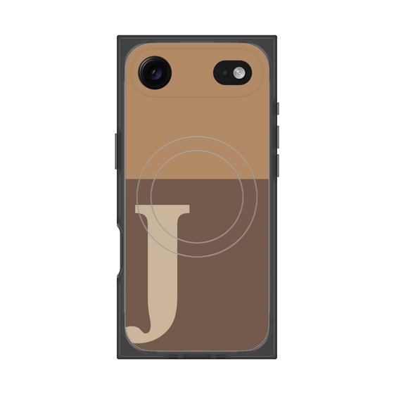 Premium Square Case with MagSafe［ Original - initial two tone - J brown ］