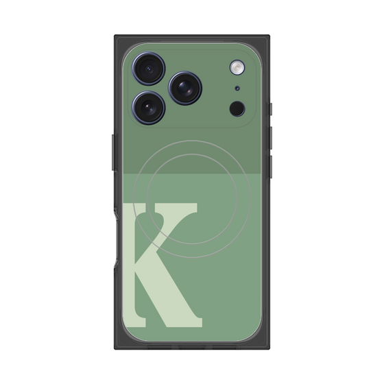 Premium Square Case with MagSafe［ Original - initial two tone - K green ］