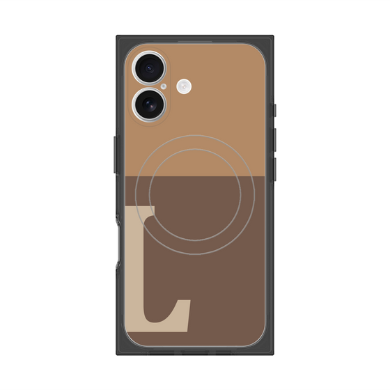 Premium Square Case with MagSafe［ Original - initial two tone - L brown ］