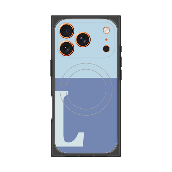 Premium Square Case with MagSafe［ Original - initial two tone - L blue ］