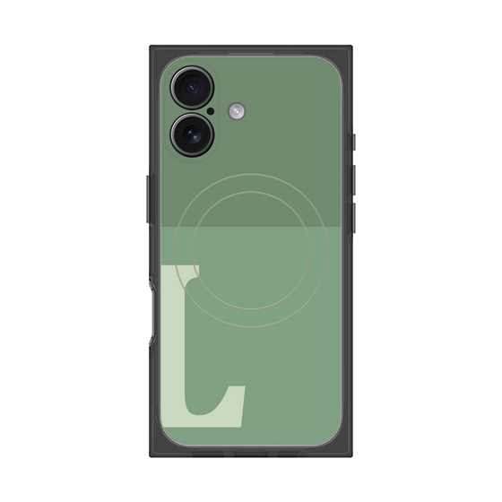 Premium Square Case with MagSafe［ Original - initial two tone - L green ］