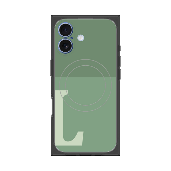 Premium Square Case with MagSafe［ Original - initial two tone - L green ］