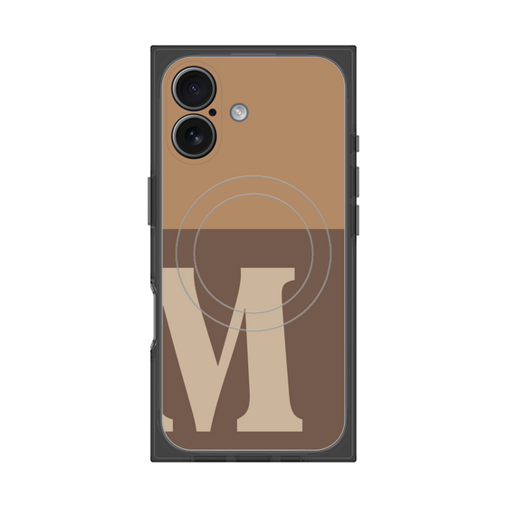Premium Square Case with MagSafe［ Original - initial two tone - M brown ］