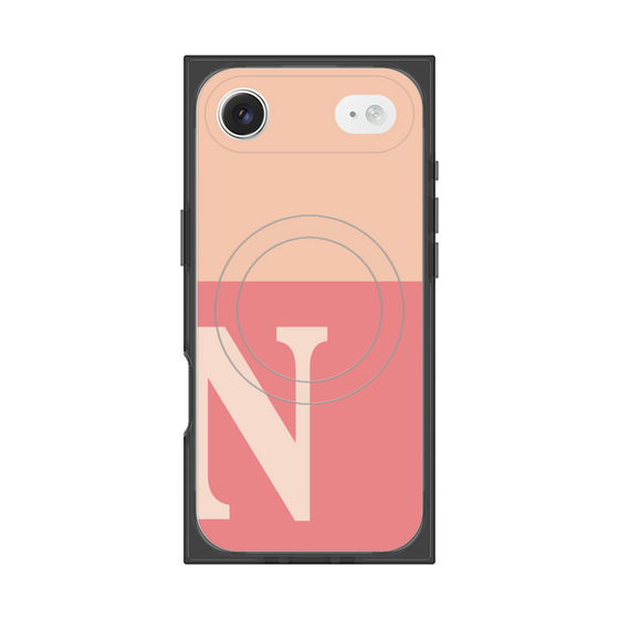 Premium Square Case with MagSafe［ Original - initial two tone - N pink ］