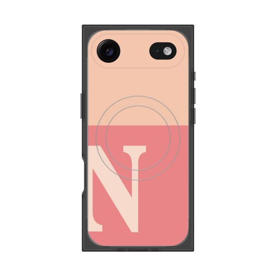 Premium Square Case with MagSafe［ Original - initial two tone - N pink ］