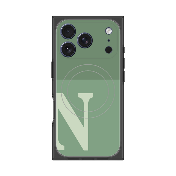 Premium Square Case with MagSafe［ Original - initial two tone - N green ］