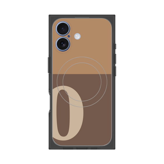 Premium Square Case with MagSafe［ Original - initial two tone - O brown ］