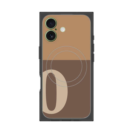 Premium Square Case with MagSafe［ Original - initial two tone - O brown ］