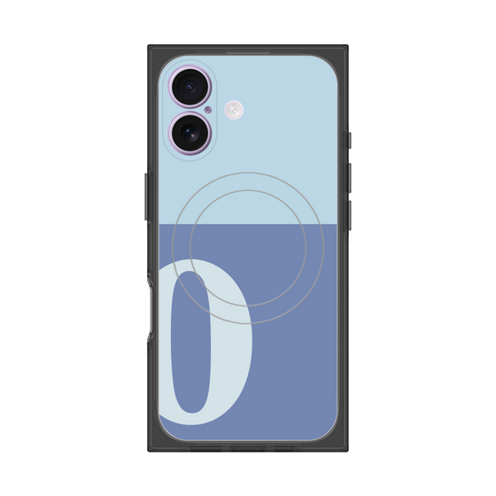 Premium Square Case with MagSafe［ Original - initial two tone - O blue ］