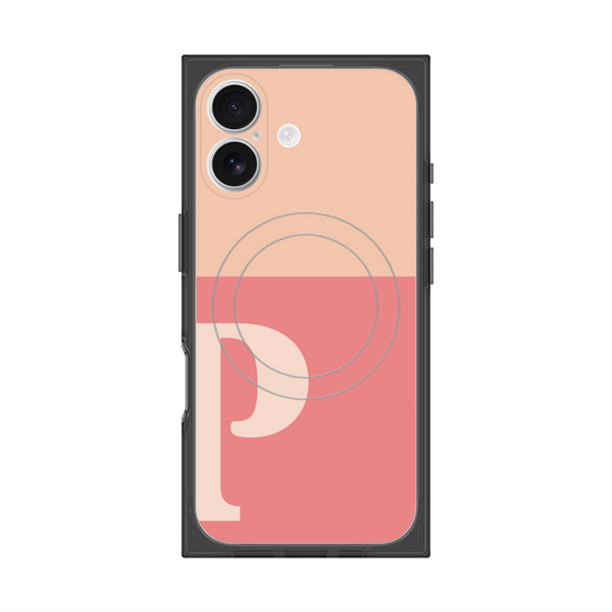 Premium Square Case with MagSafe［ Original - initial two tone - P pink ］