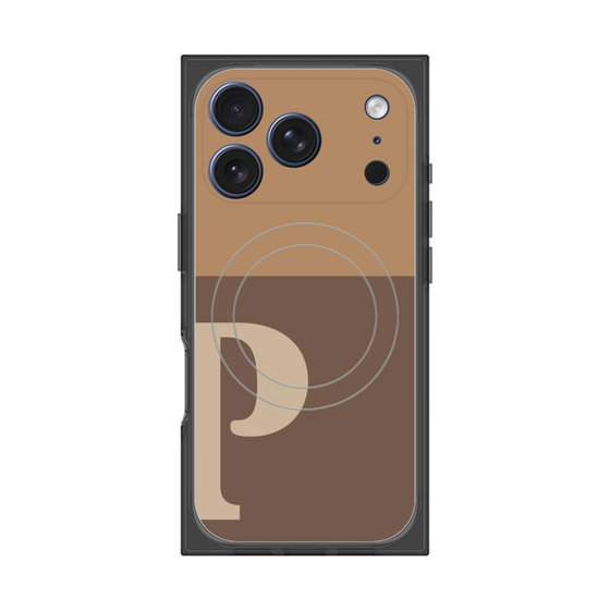 Premium Square Case with MagSafe［ Original - initial two tone - P brown ］