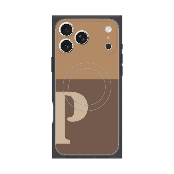 Premium Square Case with MagSafe［ Original - initial two tone - P brown ］