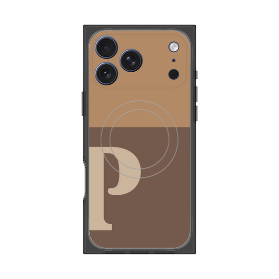 Premium Square Case with MagSafe［ Original - initial two tone - P brown ］