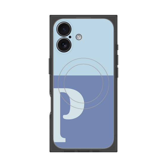 Premium Square Case with MagSafe［ Original - initial two tone - P blue ］