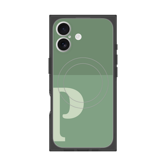 Premium Square Case with MagSafe［ Original - initial two tone - P green ］
