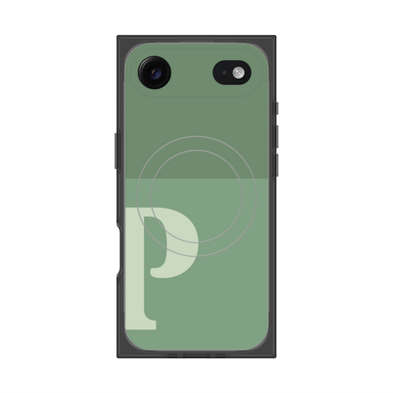 Premium Square Case with MagSafe［ Original - initial two tone - P green ］