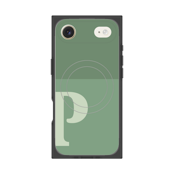 Premium Square Case with MagSafe［ Original - initial two tone - P green ］