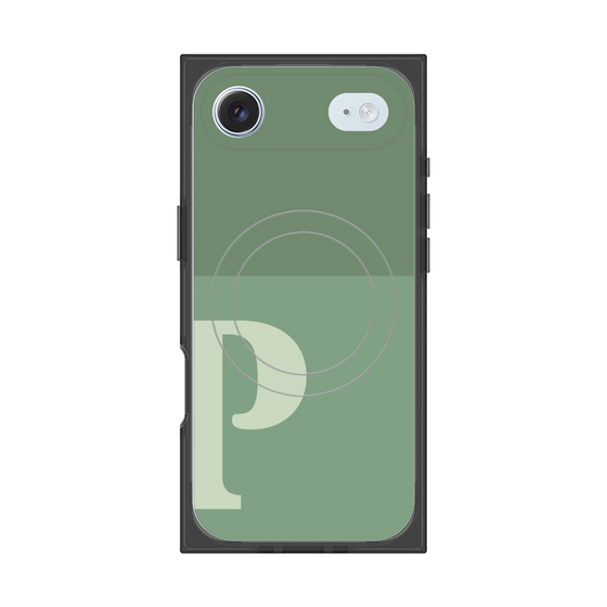 Premium Square Case with MagSafe［ Original - initial two tone - P green ］