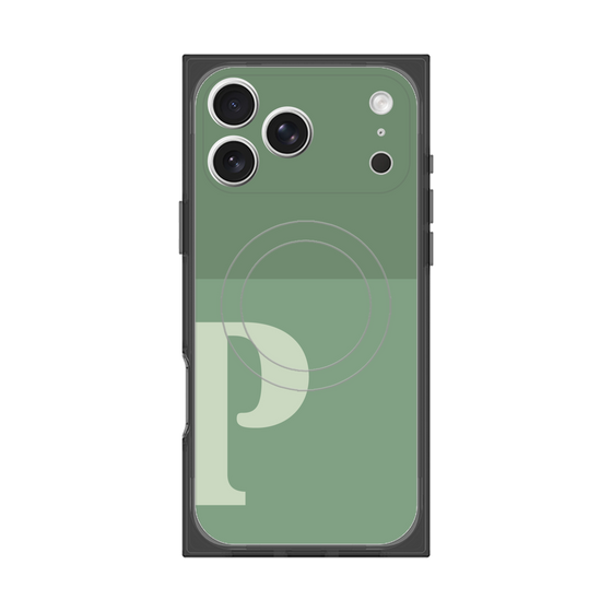Premium Square Case with MagSafe［ Original - initial two tone - P green ］