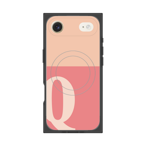 Premium Square Case with MagSafe［ Original - initial two tone - Q pink ］