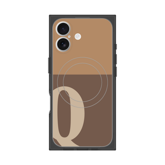 Premium Square Case with MagSafe［ Original - initial two tone - Q brown ］