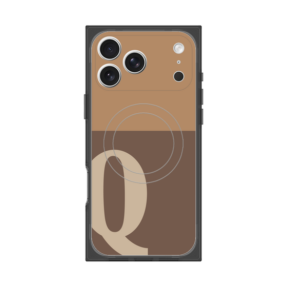 Premium Square Case with MagSafe［ Original - initial two tone - Q brown ］