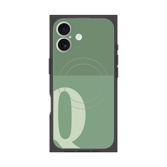 Premium Square Case with MagSafe［ Original - initial two tone - Q green ］