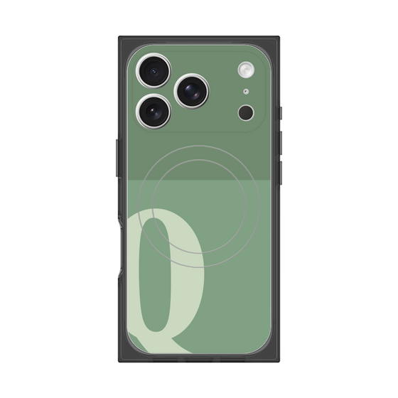Premium Square Case with MagSafe［ Original - initial two tone - Q green ］