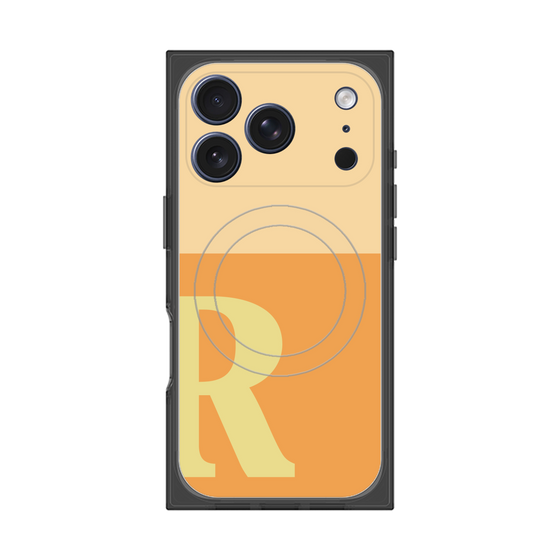 Premium Square Case with MagSafe［ Original - initial two tone - R orange ］