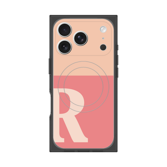 Premium Square Case with MagSafe［ Original - initial two tone - R pink ］