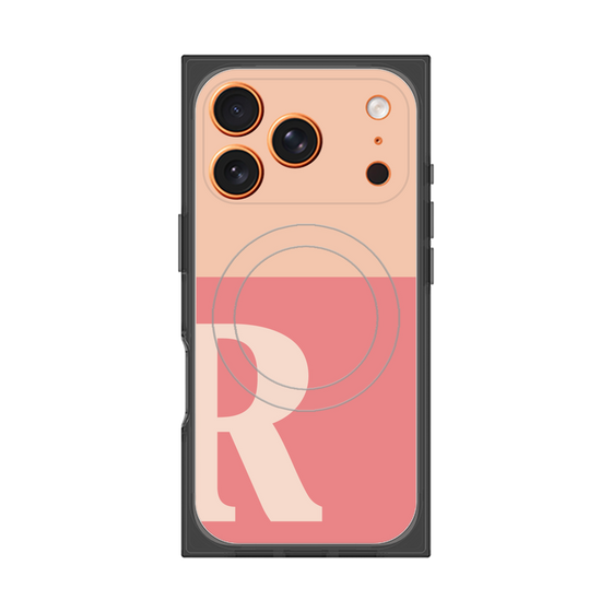 Premium Square Case with MagSafe［ Original - initial two tone - R pink ］