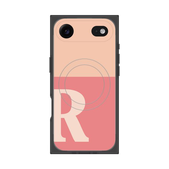 Premium Square Case with MagSafe［ Original - initial two tone - R pink ］