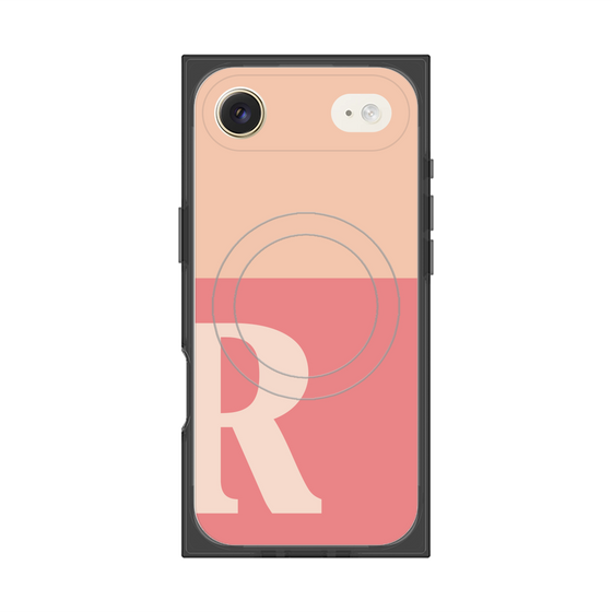 Premium Square Case with MagSafe［ Original - initial two tone - R pink ］