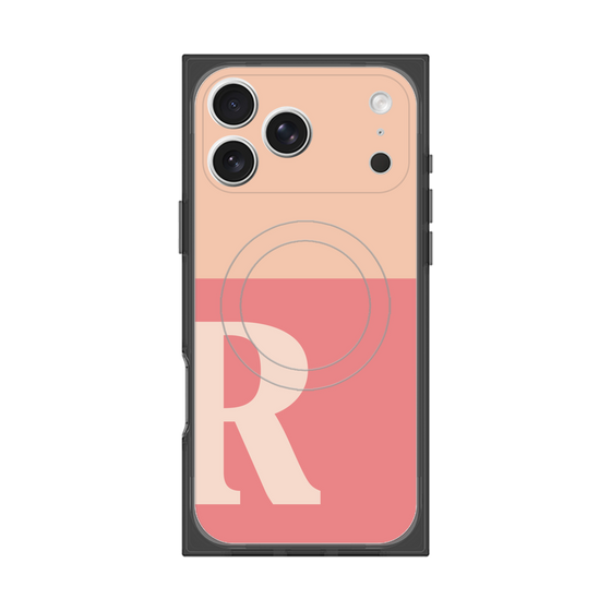 Premium Square Case with MagSafe［ Original - initial two tone - R pink ］