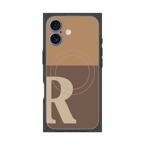 Premium Square Case with MagSafe［ Original - initial two tone - R brown ］