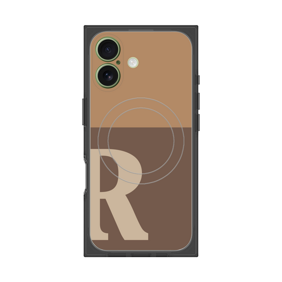 Premium Square Case with MagSafe［ Original - initial two tone - R brown ］