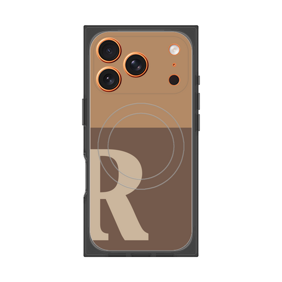 Premium Square Case with MagSafe［ Original - initial two tone - R brown ］
